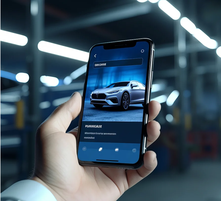 An auto mechanic working in the app